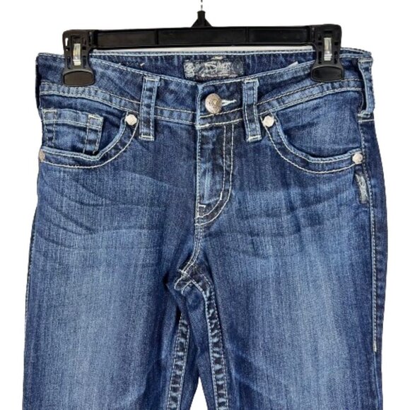 Silver Jeans Womens Suki Low Rise Bootcut Jeans Size 26 Dark Wash Y2K Western - Picture 2 of 16